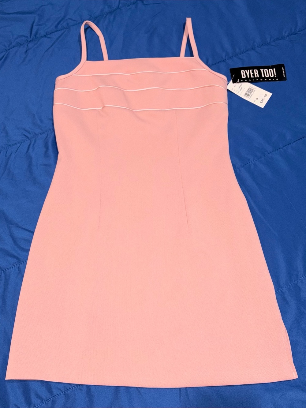 Vintage Byer Too California Pink Mini Dress 9 NWT Y2K Bodycon Spaghetti Strap